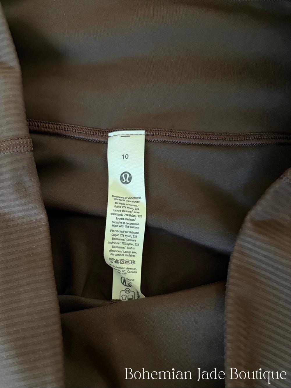 Lululemon Wunder Train Ribbed High-Rise Crop 23” Leggings NWT Size 10 Espresso - Picture 7 of 9